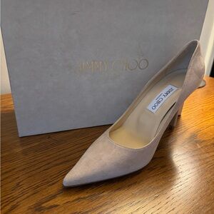 Jimmy Choo Light Beige Suede Pumps
